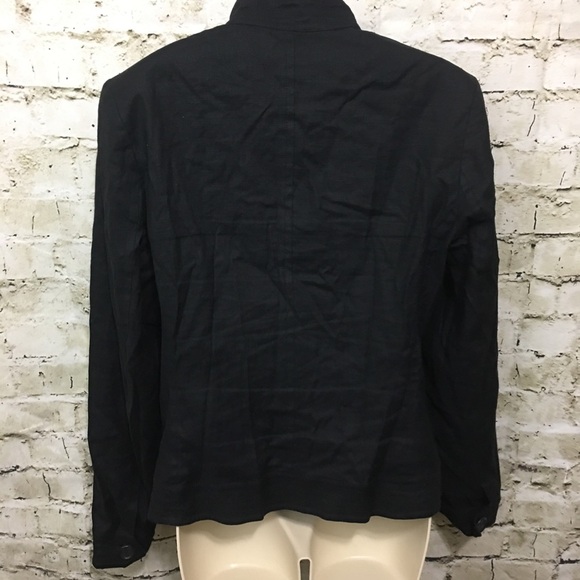 Banana Republic Black Linen Zip Up Jacket - Picture 3 of 5